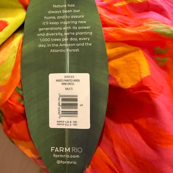 FARM Rio Painted Birds Mini Dress (Small) - Picture 7 of 7